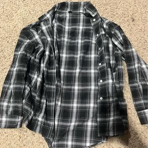 Shein black and white flannel